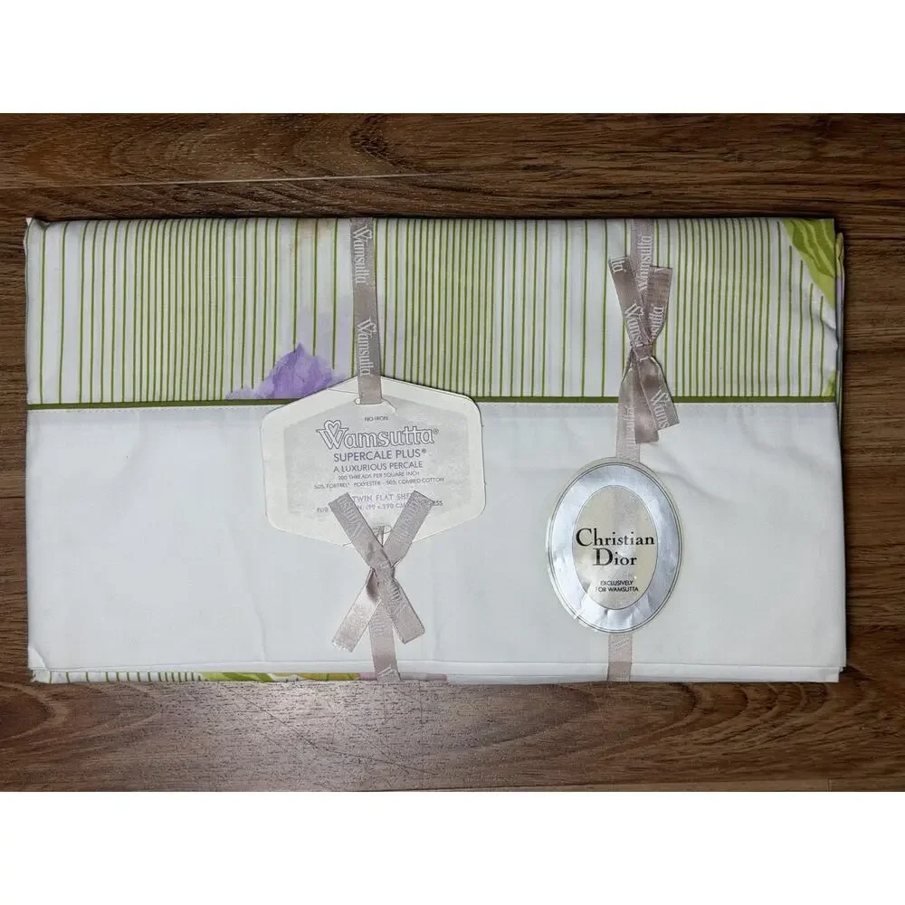 Vintage CHRISTIAN DIOR Wamsutta No Iron Dior Twin Flat Sheet La Tulipe Tulip